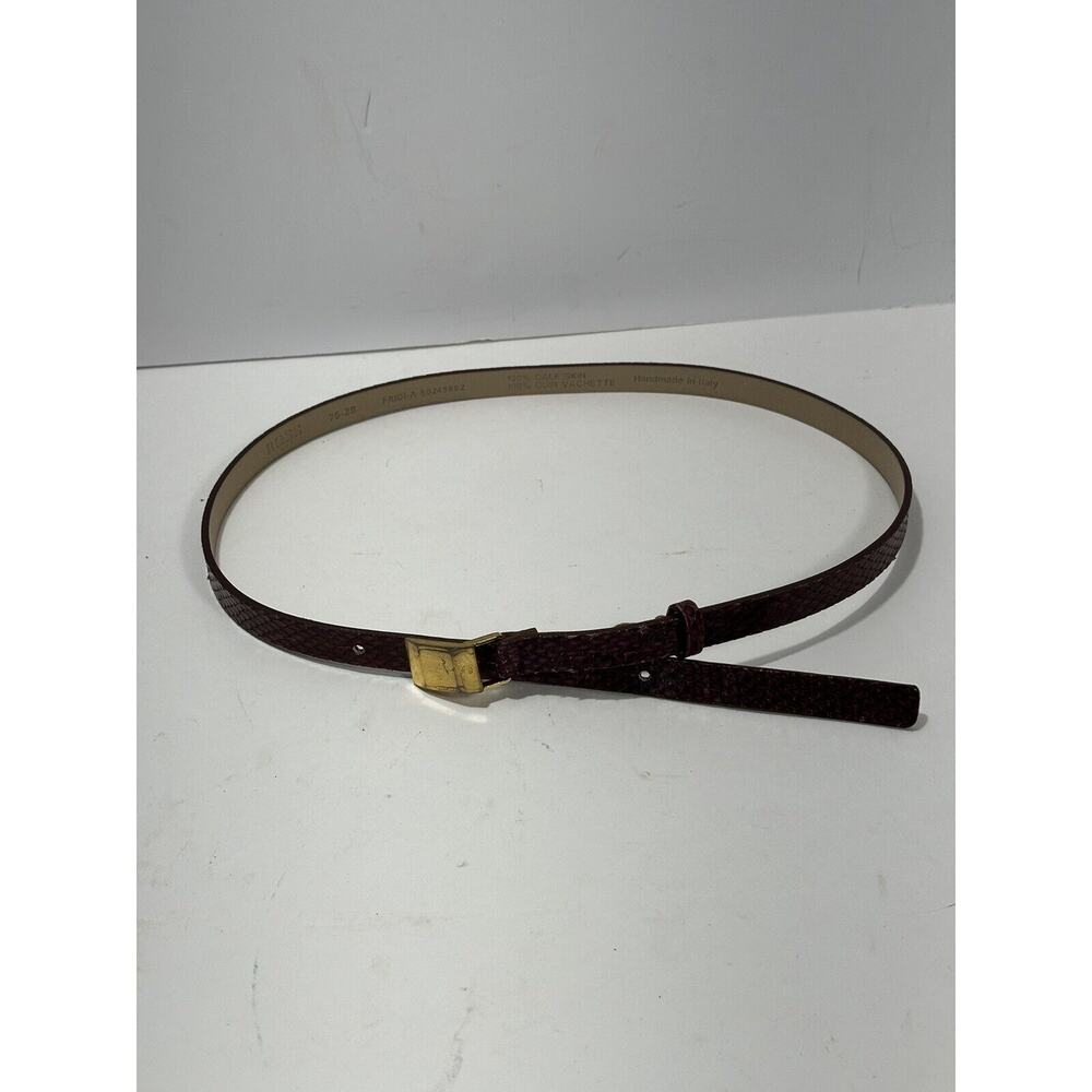 Hugo Boss Calf Skin Bordeaux Women's Belt Sz 28 Made In Italy Read Description